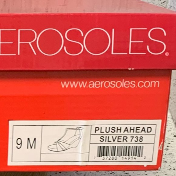Aerosoles Silver Plush Ahead Size U.S. 9 (M) Corked Wedged Sandal BNIB - Picture 4 of 4